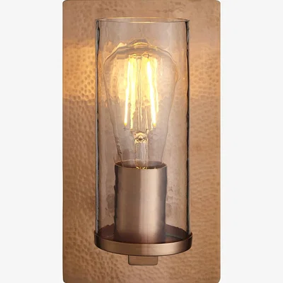 Perch and Parrow Timothy Wall Light in Hammered Copper