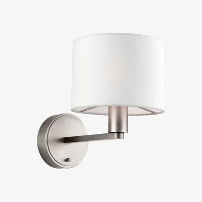 Perch and Parrow Jonah Nickel Wall Lamp with Silk Shade