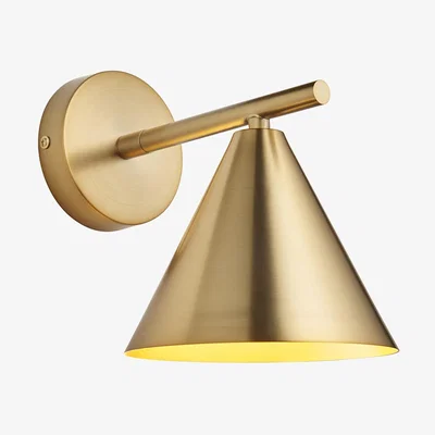 Perch and Parrow Jutt Wall Light in Warm Antique Brass