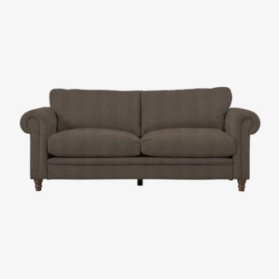 Perch and Parrow Buttondown Chesterfield Sofa in a Box in Saddle Brown