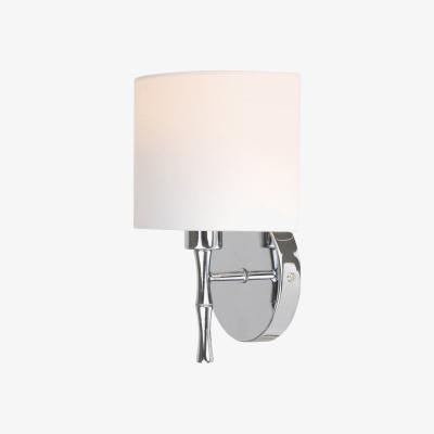 Pagazzi Adriana Wall Light 1 Light Polished Chrome Wall Fitting Light with Ivory Cotton Shade