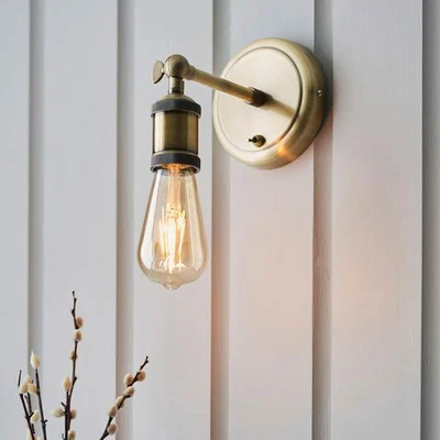 Pagazzi Hal Antique Brass Industrial Wall Light