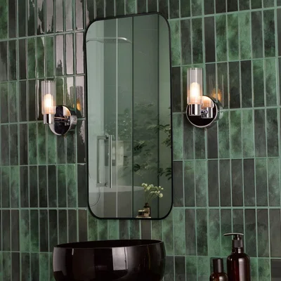 Pagazzi Bolton Polished Chrome & Glass Bathroom Wall Light