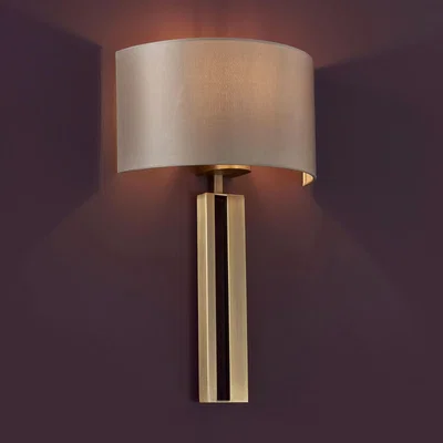 Pagazzi Sloane Antique Brass & Mink Wall Light