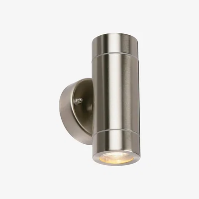 Pagazzi Palin Outdoor 2 Light Wall Light Brushed Steel