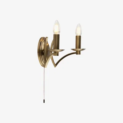Pagazzi Ascot 2 Light Antique Brass Wall Light