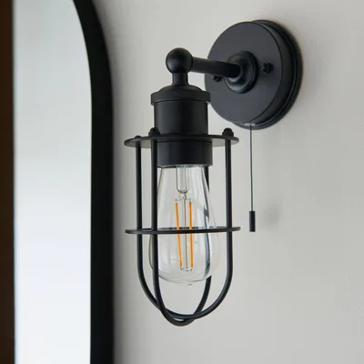 Pagazzi Zofia Matt Black Industrial Wall Light