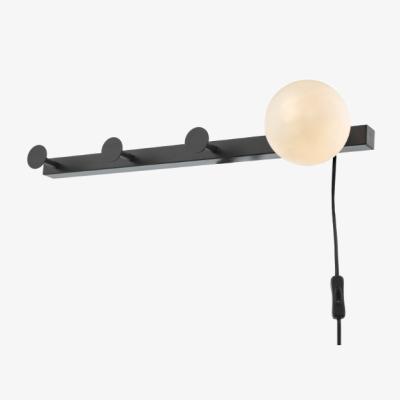 Pagazzi Rack Matt Black Coat Rack Wall Light