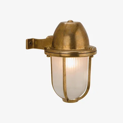 Pagazzi Nautic Down Antique Brass Outdoor Wall Light