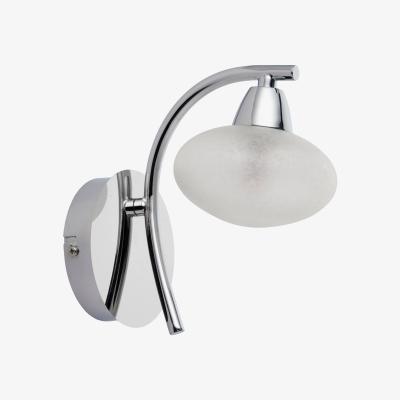 Pagazzi Sion 1 Light Polished Chrome Indoor Wall Light with a Frosted Glass Shade