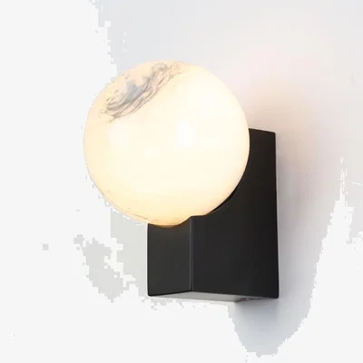 Pagazzi Astrid Black & Marble Effect Wall Light