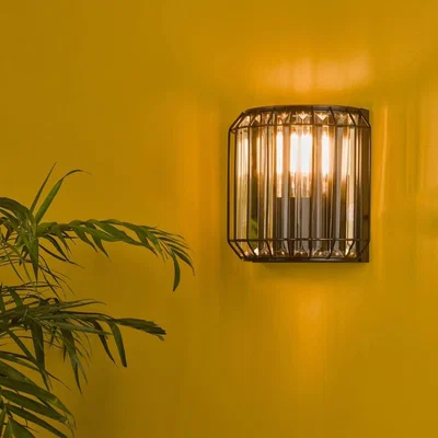 Pagazzi Naeva Matte Black and Crystal Wall Light