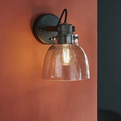 Pagazzi Urban Matte Black & Glass Task Wall Light