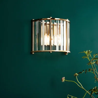 Pagazzi Kiran 2 Light Brass & Crystal Wall Light