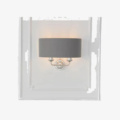 Pagazzi Highclere 2 Light Nickel & Charcoal Wall Light