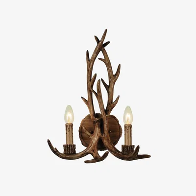 Pagazzi Lochranza 2 Light Rustic Antler Wall Light