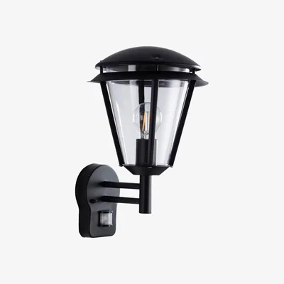 Pagazzi Iken Matt Black and Glass Wall Light IP44