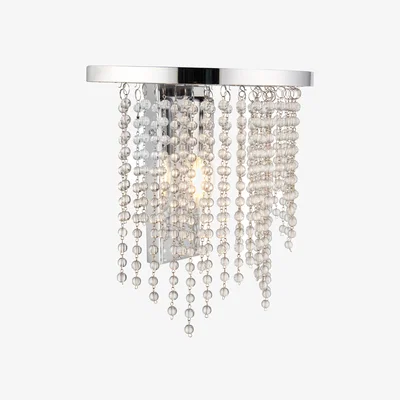 Pagazzi Rain Polished Chrome Wall Light with Crystal Droplets