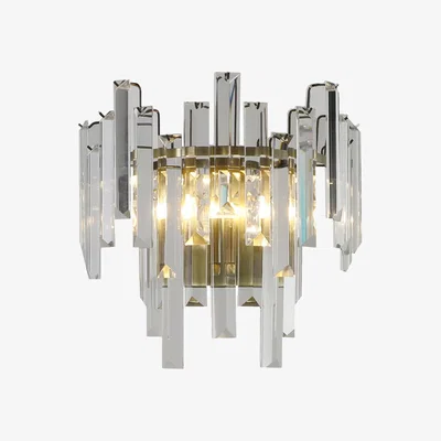 Pagazzi Onega Antique Brass & Glass Crystal Wall Light
