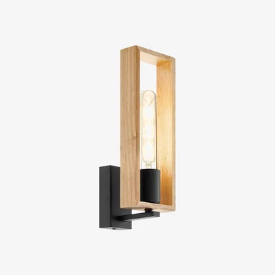 Pagazzi Littleton Black and Wood Wall Light