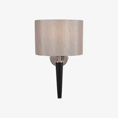 Pagazzi Lowry 1 Light Brushed Silver and Black Wall Light