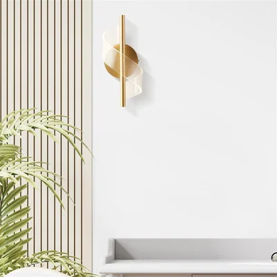 Pagazzi Lux & Belle LED Painted Gold Metal & Clear Acrylic Wall Light