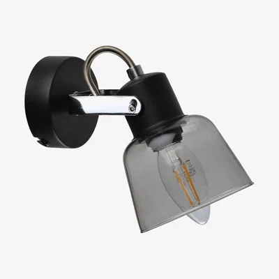 Pagazzi Zach Black Spotlight with Glass Shade