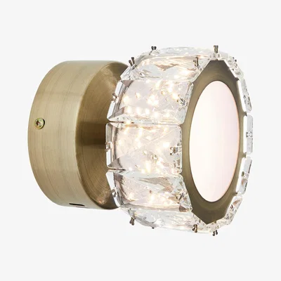 Pagazzi Dilan Antique Brass & Crystal LED Wall Light