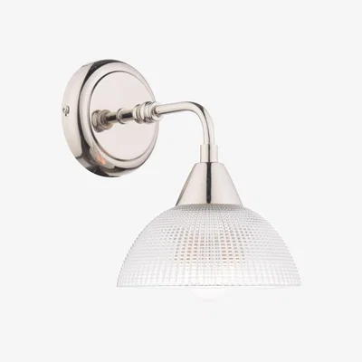 Pagazzi Kavan Clear Glass and Polished Nickel 20cm 1 Light Wall Light