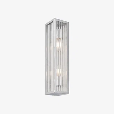 Pagazzi Newham Large Ribbed Glass Wall Light IP44