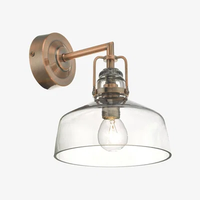 Pagazzi Miles Smoked Glass/Antique Copper Wall Light