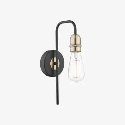Pagazzi Kiefer Black & Antique Brass Wall Light