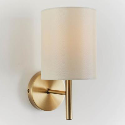 Pagazzi Brio Antique Brass Wall Light with Cream Shade