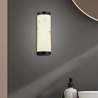 Pagazzi Nile Black & Marble Effect LED Wall Light Large