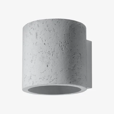 The Range Wall lamp ORBIS natural wood - gray / Concrete