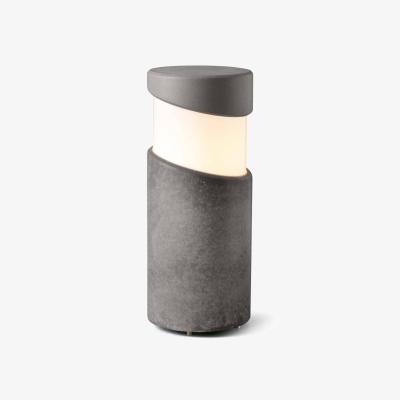 The Range Block Outdoor Bollard Pedestal Light - Grey
