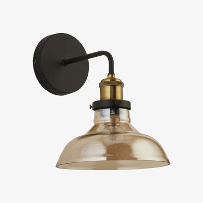 The Range Amber and brass wall light  - Black