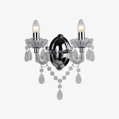 The Range Clear Acrylic And Chrome Marie Therese Style 2 X 40w Wall Light - Clear