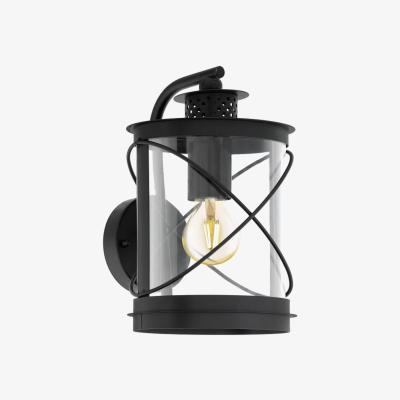 The Range Hilburn Black modern lantern exterior wall light - Black