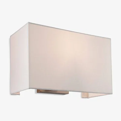 The Range Fargo 1 Light Single Indoor Wall Light Brushed Steel Cream Shade E27 - Brushed Steel