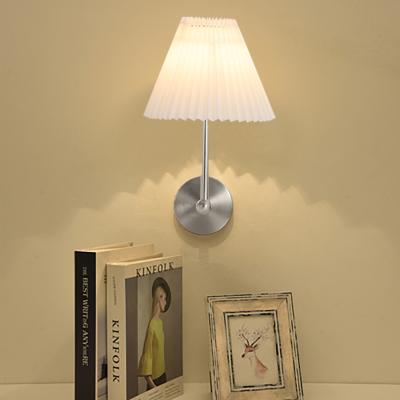 The Range Modern Pleated Shaded Wall Lamp Bedside Light Decor - Silver