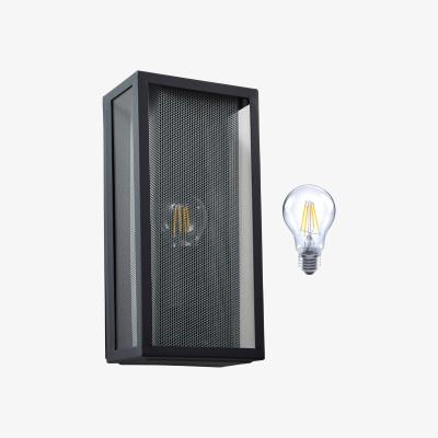 The Range Box Lantern Wall Light with Mesh Insert - Anthracite Grey