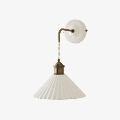 The Range Burford Ceramic Ribbed Adjustable Wall Light - Cream