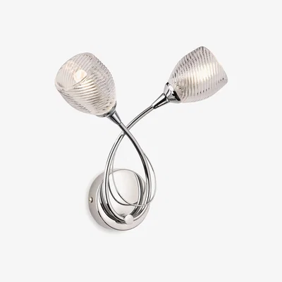 The Range Henley 2 Light Indoor Wall Light Chrome Decorative Glass G9 - Chrome