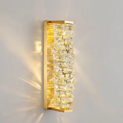 The Range Genuine K9 Crystal Wall Sconce Lighting LED Mount Art Decoration Modern Silver - Clear