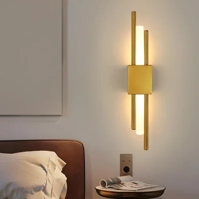 The Range GOECO LED Indoor Wall Light, Gold Modern LED Wall Light for Bedroom, 3000K - Gold