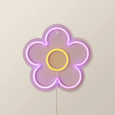 The Range Neon Flower Wall Light - White