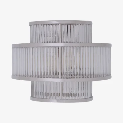The Range Salasco 3 Tier Nickel Finish Glass Wall Light - Silver