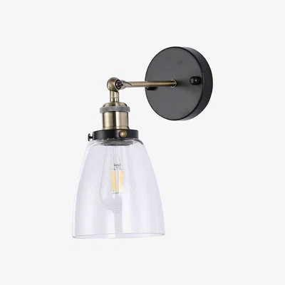 The Range Industrial Armed Wall Lights For Hallway Living Room - Brass / 14cm / 1.5kg