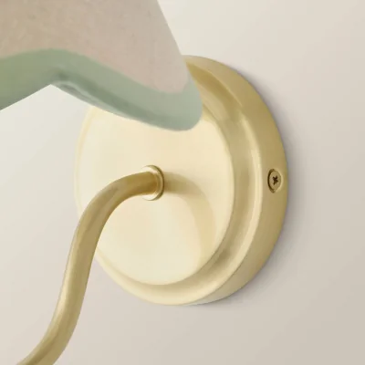 The Range Binky Rechargeable Wall Light with Trim Scallop Shade - Sage Green